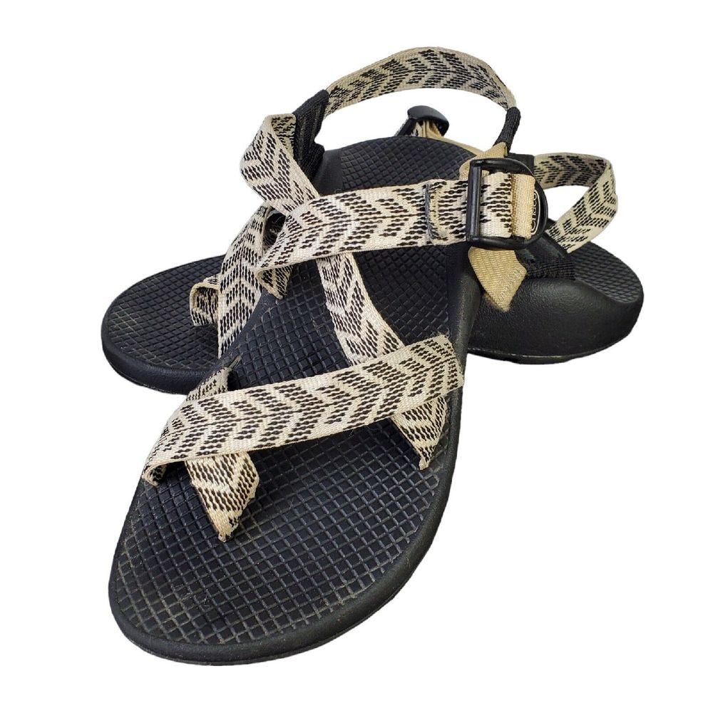 Chaco Z Cloud 2 Rocket Chevron White Black Strappy Hiking Sandals Sz 7